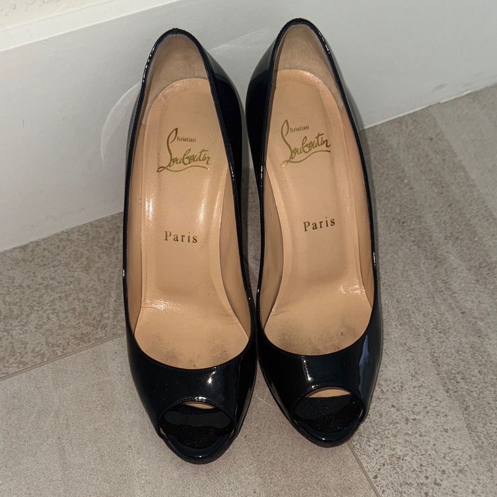 Christian Louboutin size 6.5 black patent leather heels - offers welcomed!!